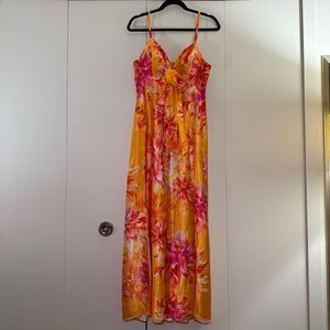 Boston Proper La Dolce Vita Floral Charmeuse Maxi Dress Size 8